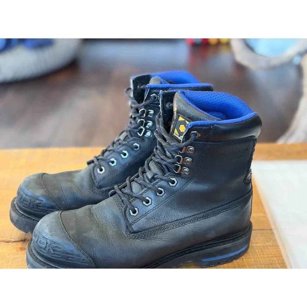 Chinook Work‎ Boots Men's Size 11.5 Oil Rigger Steel Toe Leather Upper Black